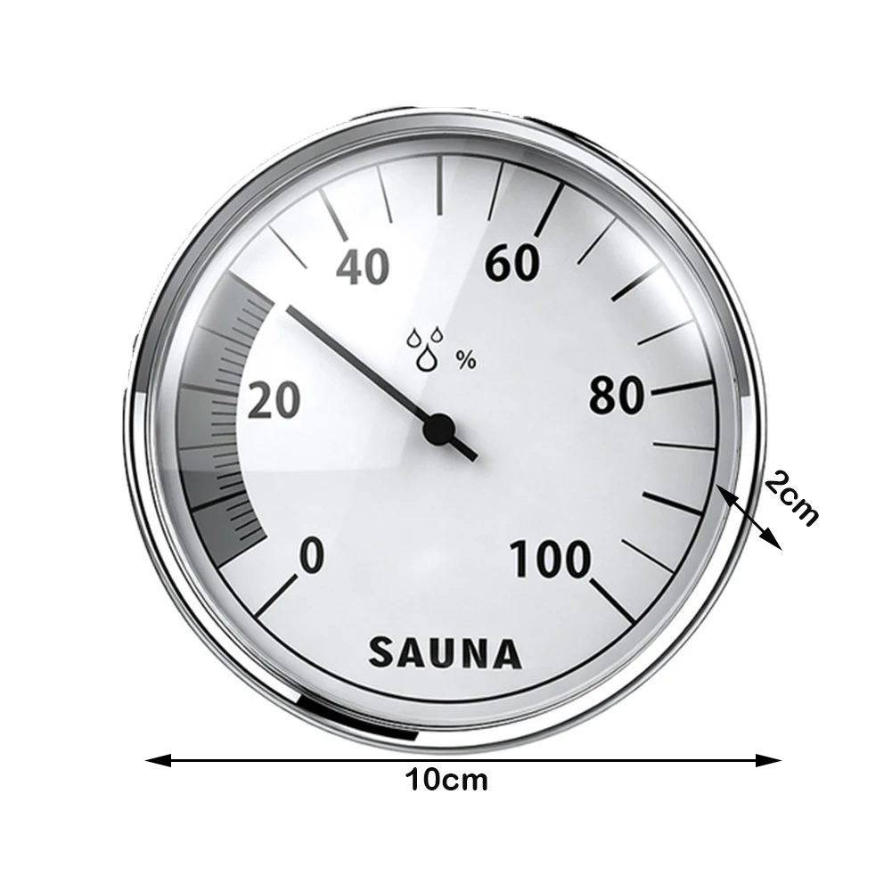 Mechanical Sauna Hygrometer High Temperature Resistant Aluminum Frame Wall Mounted Clear Display Humidity Gauge