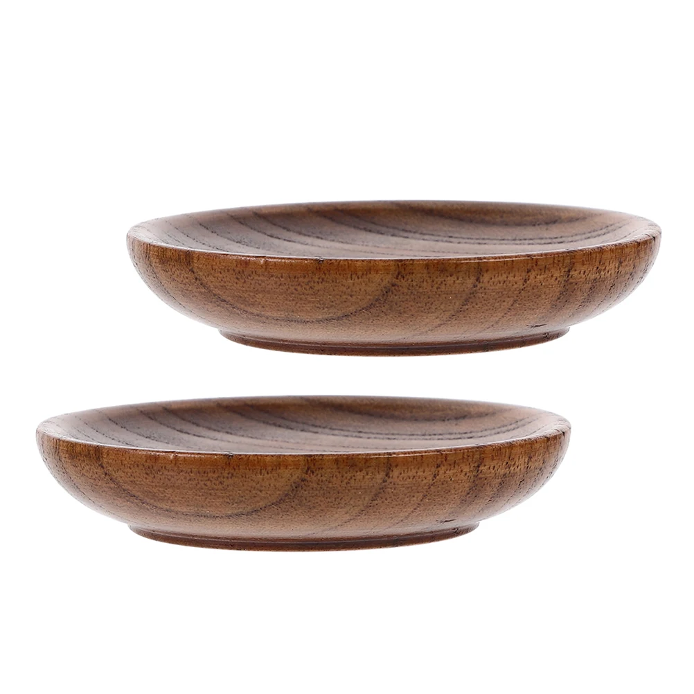 

2 pcs Wooden Mustard Dishes Sushi Dipping Bowls For Bbq Sashimi Appetizer Small Condiment Plates Kitchen Seasoning Serving Set