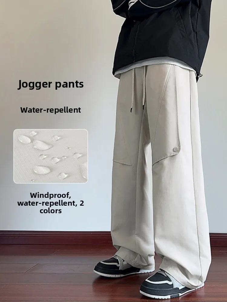 

Waterproof Men's Cargo Pants Straight Leg Loose Workwear American Sle Casual Trousers Spring Autumn Seasonal Design Sense R...