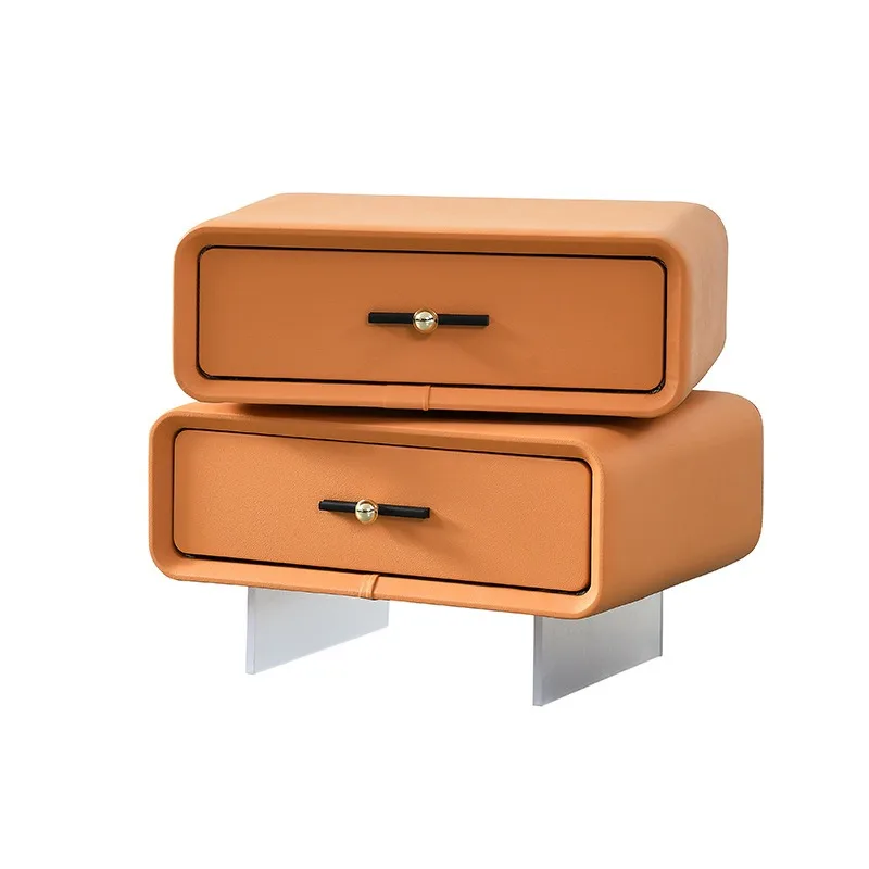 jkItalian Modern Simple Light Luxury High-End Rotating Storage Nightstand Bedroom Furniture￥