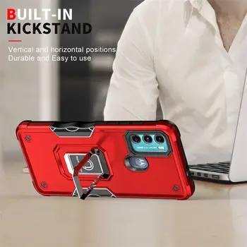 適用於摩托羅拉 Moto G60 G30 G20 G10 E20 E30 E40 的豪華矽膠 PC 防震保護殼,帶磁吸金屬環保護後蓋 8 最佳銷售 摩托羅拉 Moto G60 手機殼 - №1