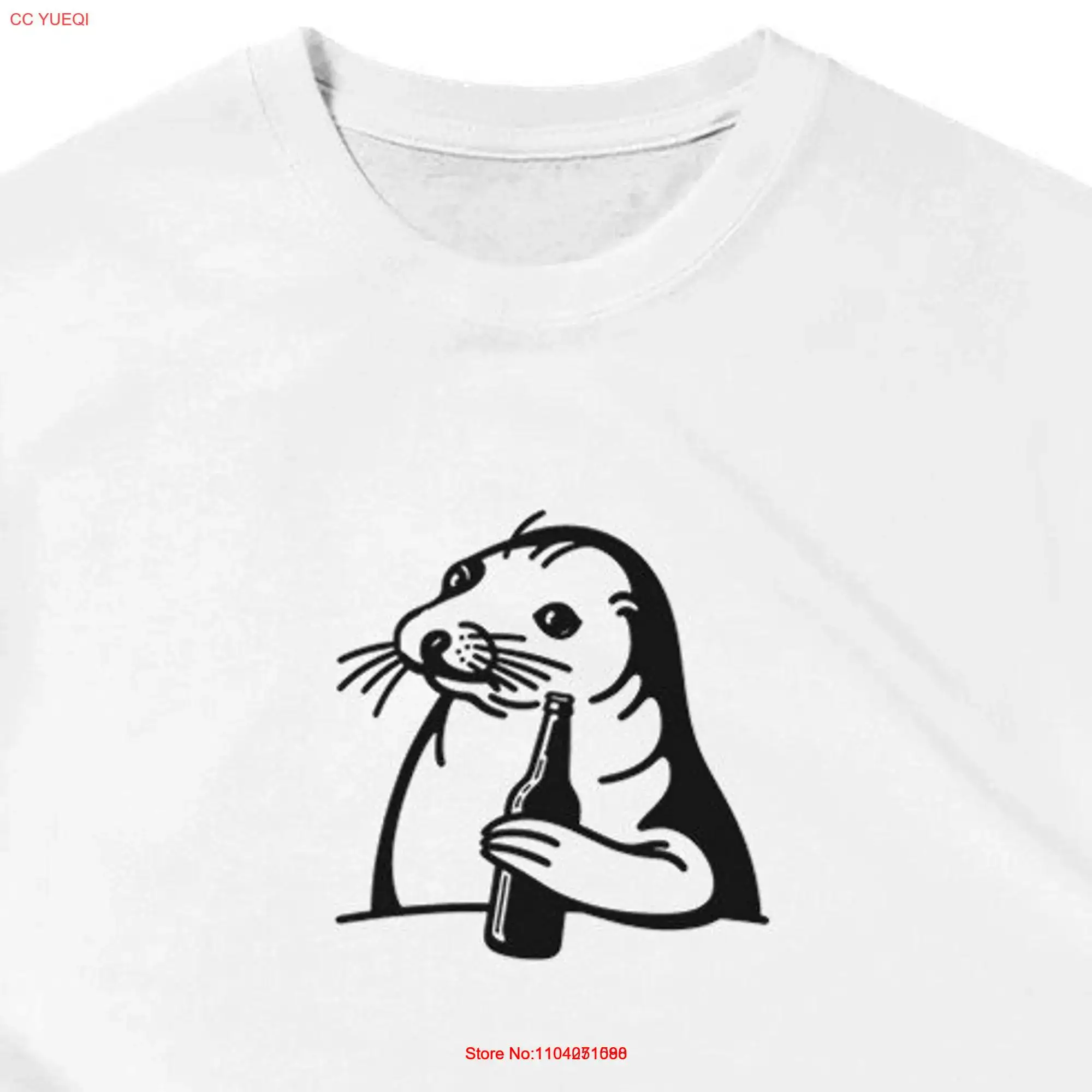

Футболка Seal Holding Beer Animal Lover Funny s For Him Her с длинными или короткими рукавами