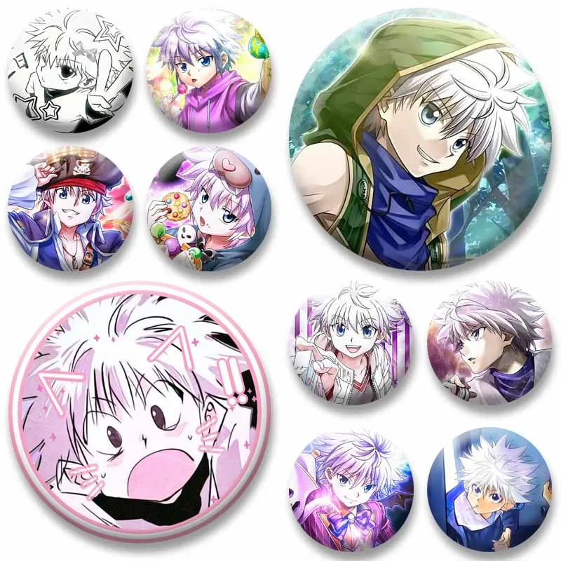 Anime HUNTER X HUNTER Killua Zoldyck Coin Brooch Cartoon Role Playing Lapel Pins Cosplay Jewelry Badge Bag Hat Ornaments Jewelry