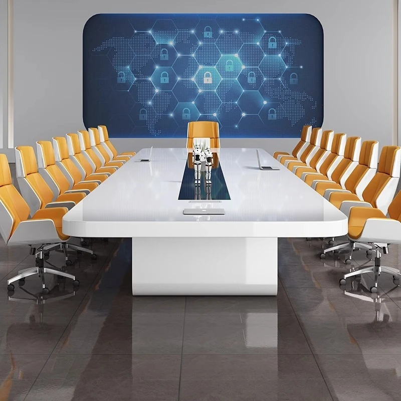 

Conference Table Long Table Simple Modern Large Negotiation Office Table And Chair Combination Training White Conference