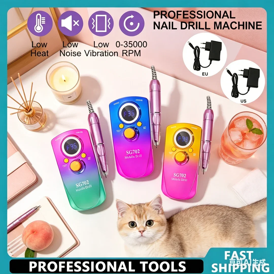

Exquisitely Forged Rechargeable Electric Nail Drill Machine With USB Connect Nail Polish Remover Drill Set Manicure Sander Ultra
