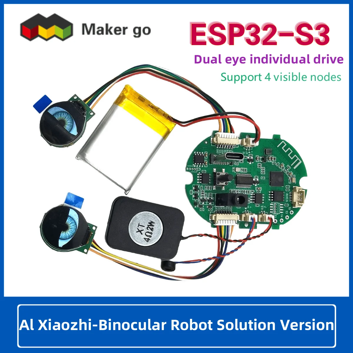 AI Xiaozhi Expression Eyes, Touch, Binocular Robot Solution Board RoPet Fully Open Source AI Robot