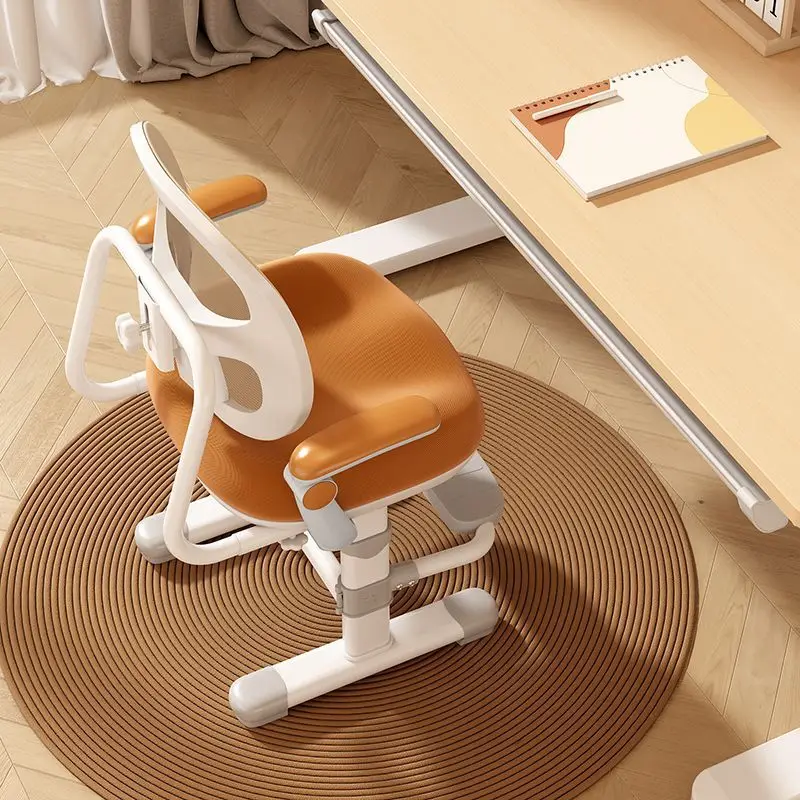 Kids Ergonomic Chair, Adjustable Height & Back Support Study Chair, Soft Cushion Writing Desk Seat for Children, Home School Use
