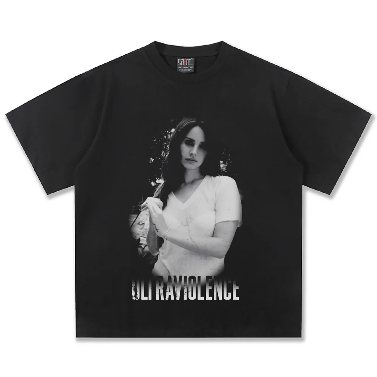 Lana Del Rey Ultraviolence Grafik-T-Shirt für Damen und Herren, übergroßes Pop-Sänger-T-Shirt, lässiges Baumwoll-Kurzarm-Retro-Streetwear-Oberteil