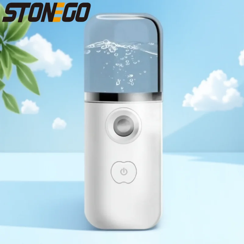 USB Rechargeable Nano Facial Mist Sprayer Face Nebulizer Steamer Moisturizing Beauty Skin Care Tool 1PC