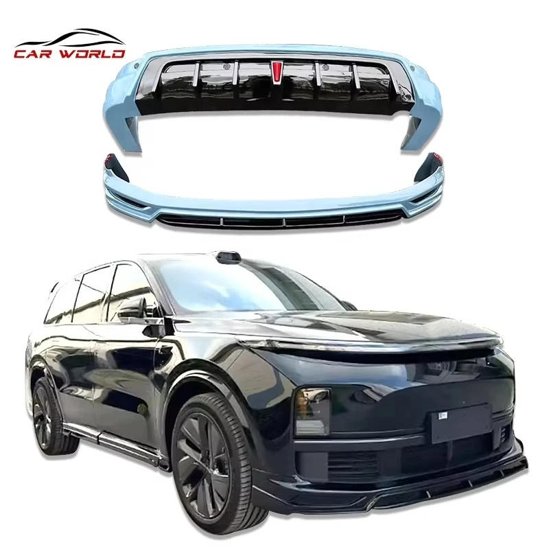 Front Bumper Lip for for LEADING IDEAL L9 2022-2024 Car Body Kits 2 Sections Style Side Skirts Rear Diffuser Lip Exterior Parts