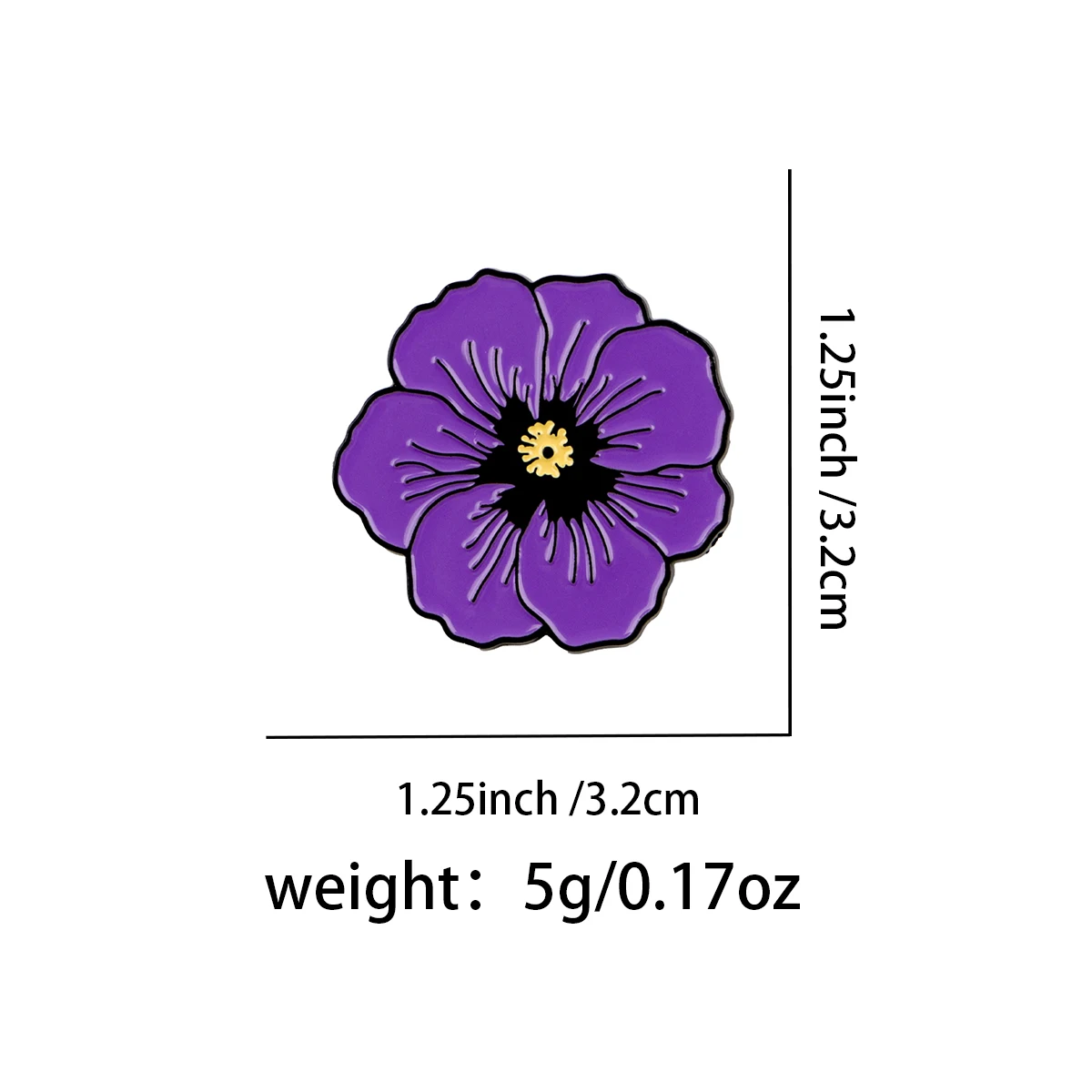 Paarse Klaproos Bloem Emaille Pin Broches Voor Vrouwen Reversspeldjes Badge op Rugzak Accessoires Mode-sieraden Cadeaus voor Vrienden