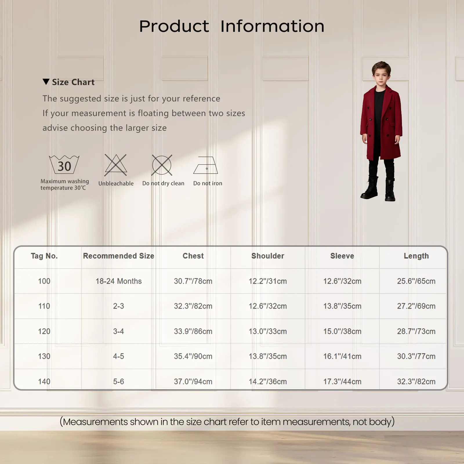 أطفال بنين معطف طويل دافئ الخريف والشتاء معطف مزدوج الصدر كم طويل يرتدى سترة طويلة أزياء حفلة عيد ميلاد