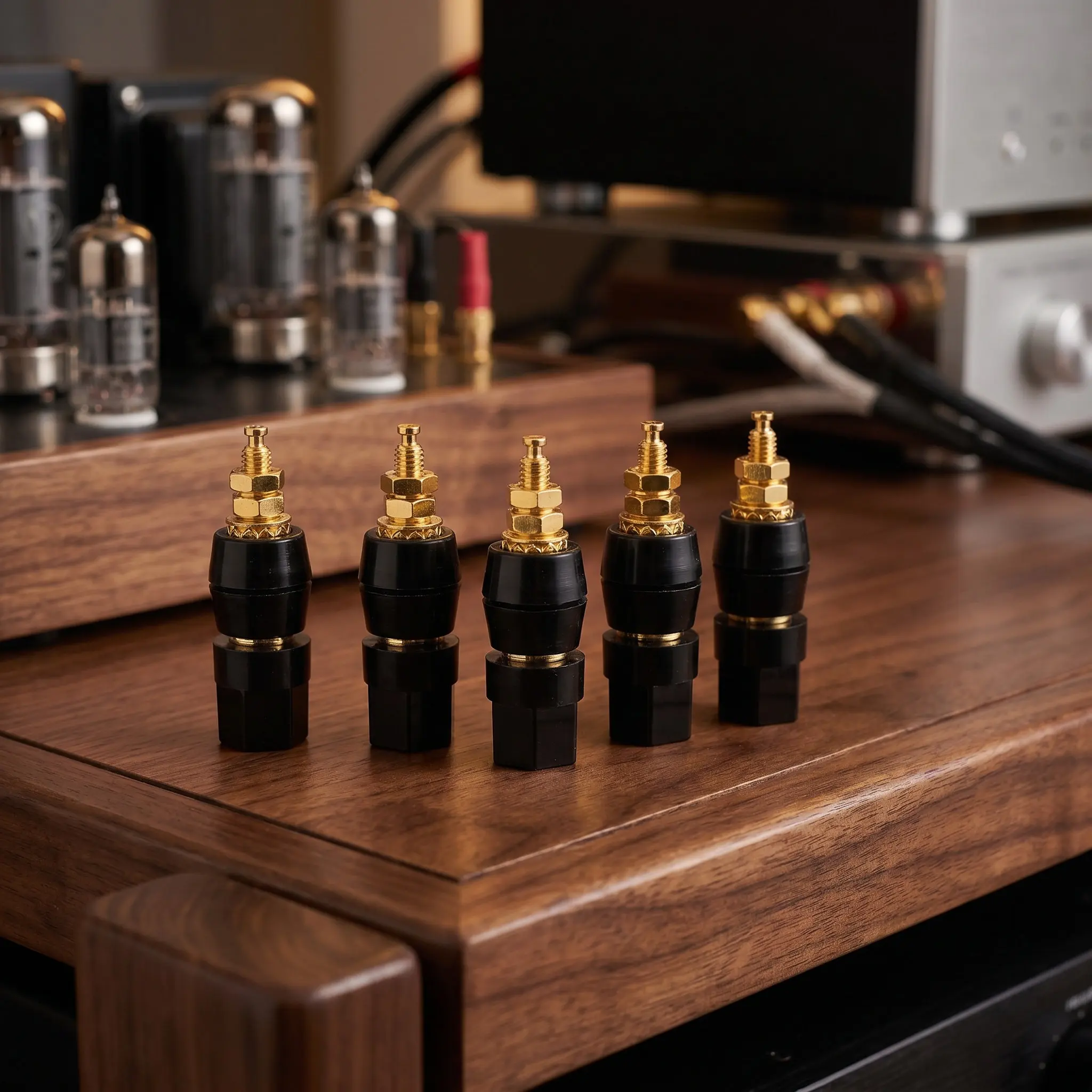 10Pcs Speaker Terminal Binding Post Gold Plated M5x50mm Screw Type Banana Jack Socket Amplifier Audio Wiring Connector Parts