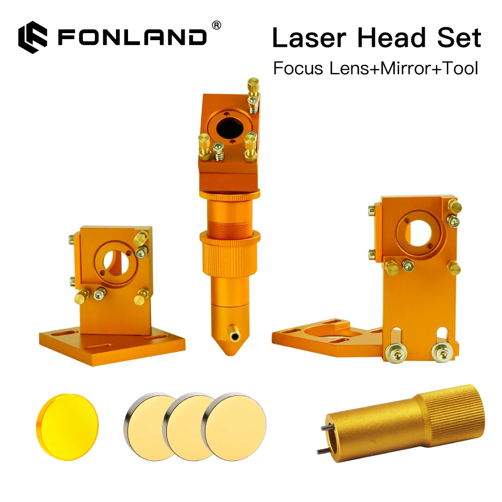 Fonland K Series CO2 Laser Head Set D12/20 Laser Head Lens Dia.12/20mm Si Mirror D20mm for K40 Laser Engraving Cutting Machine