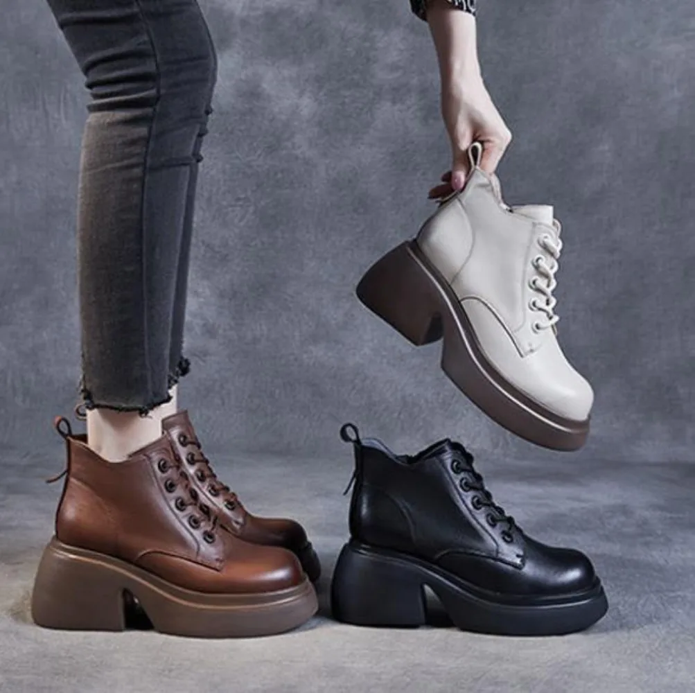 Leather Short Boots… - image