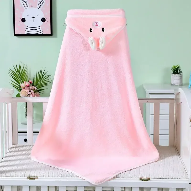 Girl Boy Baby Towel Newborn with Hood Cartoon Coral Fleece Infant Towels Blanket Bathrobe Infant Baby Bath Towel