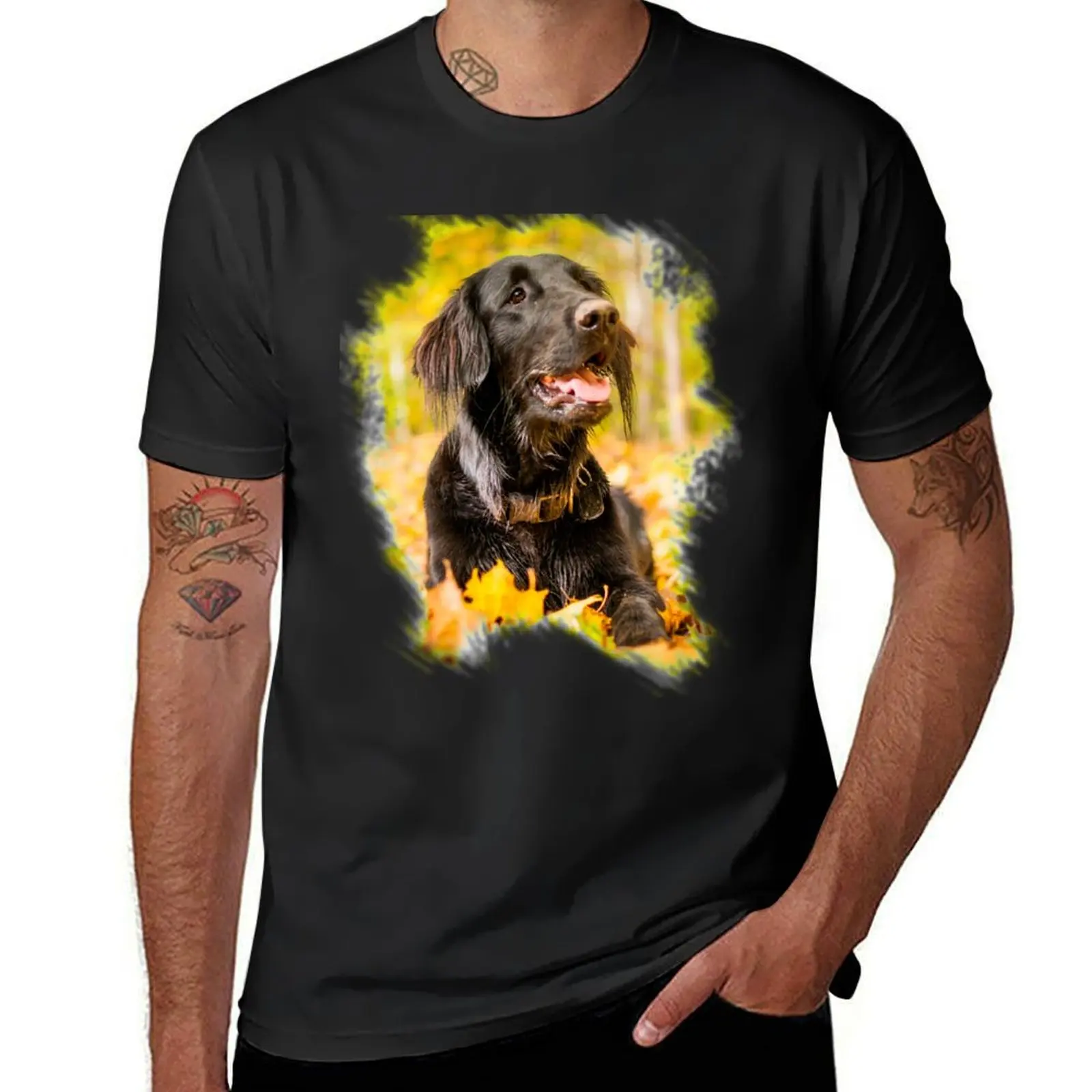 Flat Coated Retriever T-Shirt boys whites shirts graphic tees slim fit t shirts for men