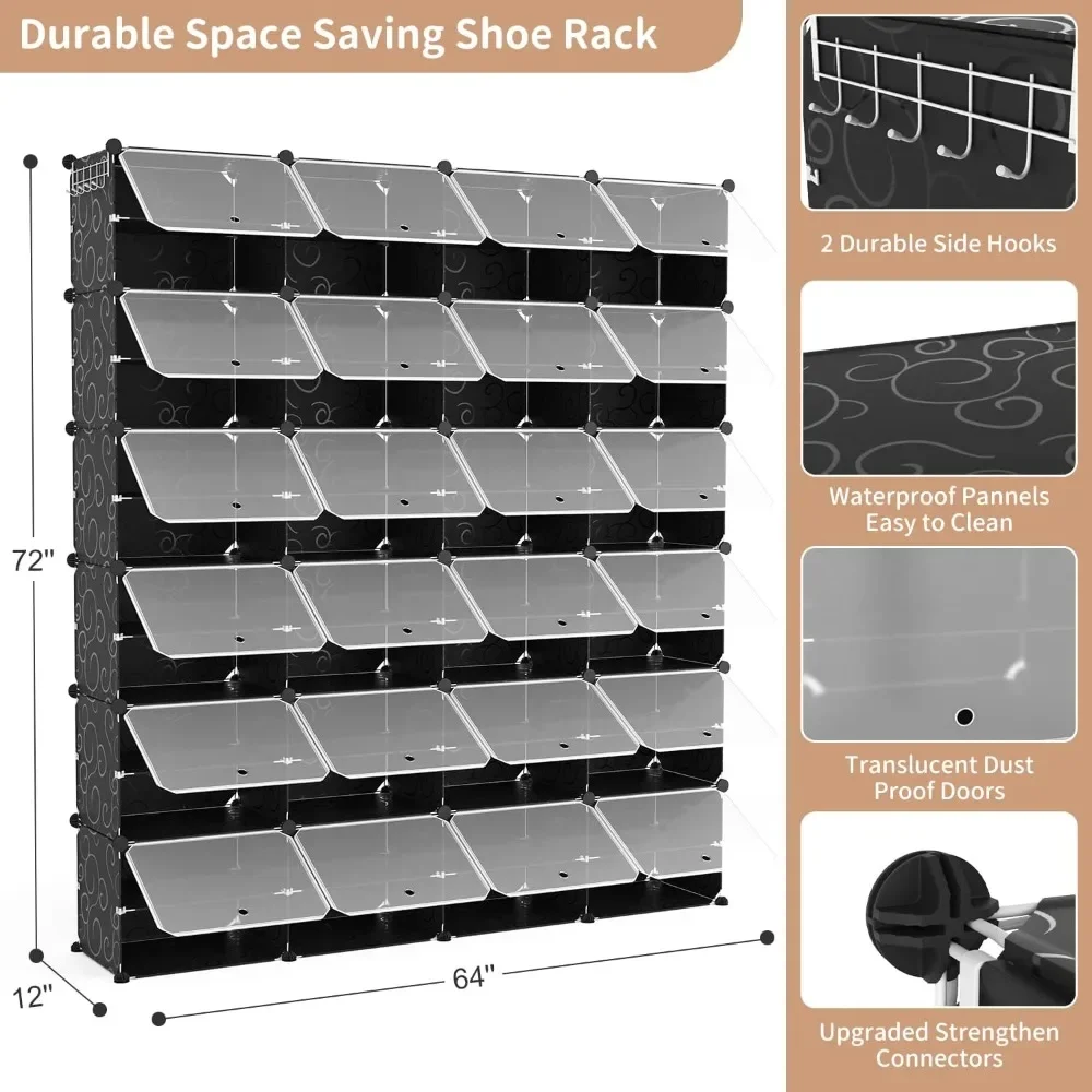 Shoe Furniture 12-Tier Organizer 96 Pairs Extra Large Plastic Portable Rack Organizer for Closet Entryway Bedroom Shoes Living