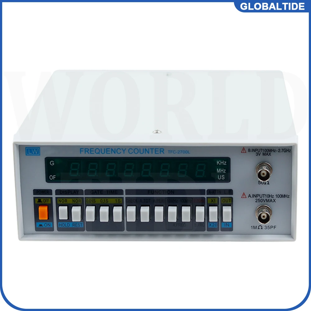 LED Digital Precision Frequency Meter Tester TFC-2700L Frequency Counter A/B Channel Sensitivity 20mVrms Stability ±3 * 10-9s