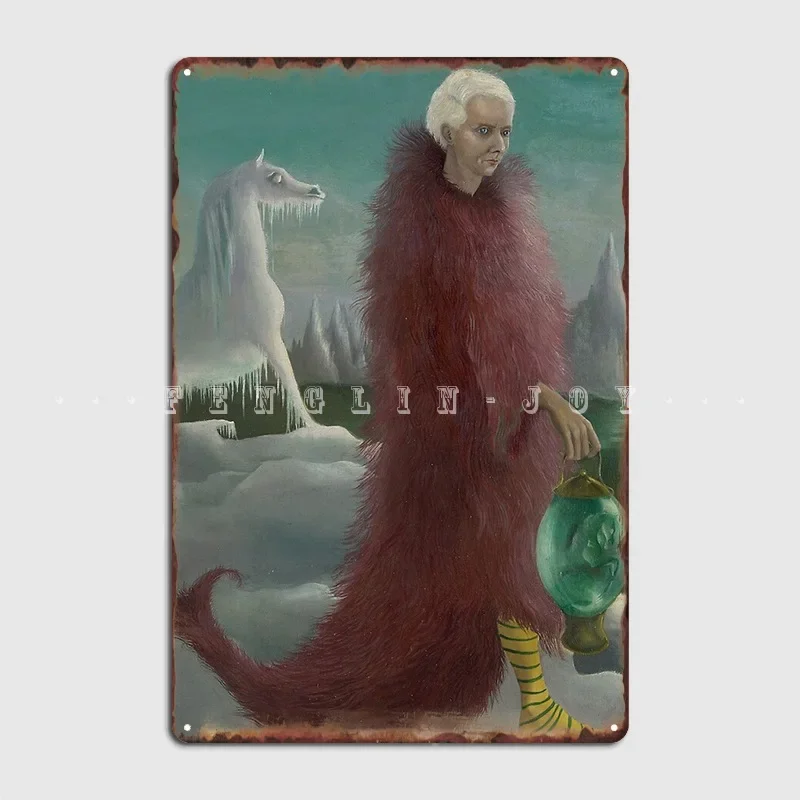 صورة ماكس ارنست اللوحة بواسطة ليونورا كارينجتون ملصق لوحة معدنية جدار الكهف نادي بار خلق لوحات تين تسجيل ملصق #1