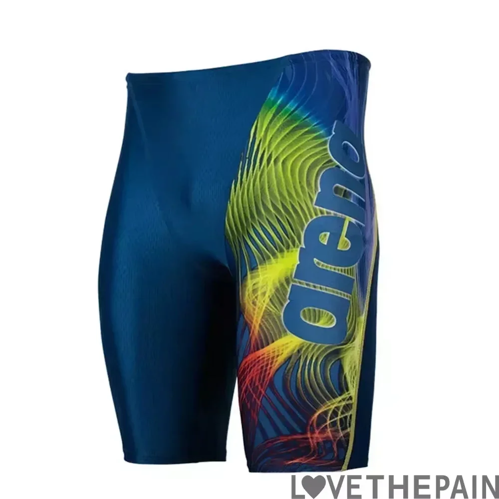New Men Swim Jammer Swimming Trunks Professional Swim Surf Trunks Summer Beach Lycra Quick Dry Uv Protection Gym Tights Shorts