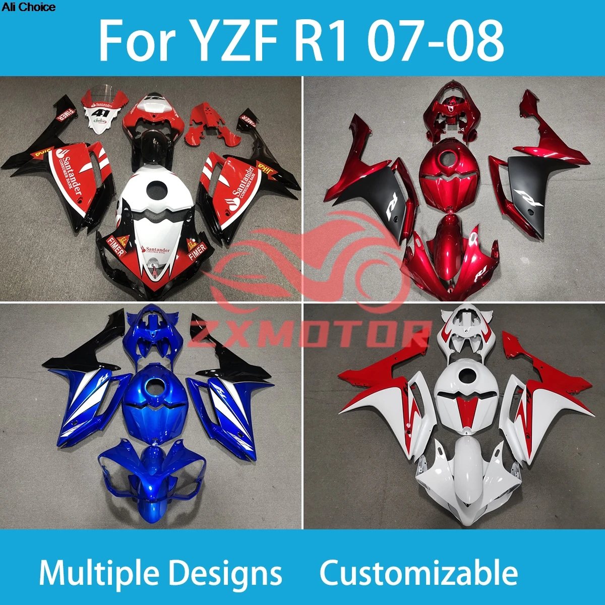 

Обтекатели для велосипеда Trail для Yamaha YZF R1 2007 2008, комплект обтекателей для мотоцикла, хорошее качество, комплект обтекателей для кузова R1 07 08