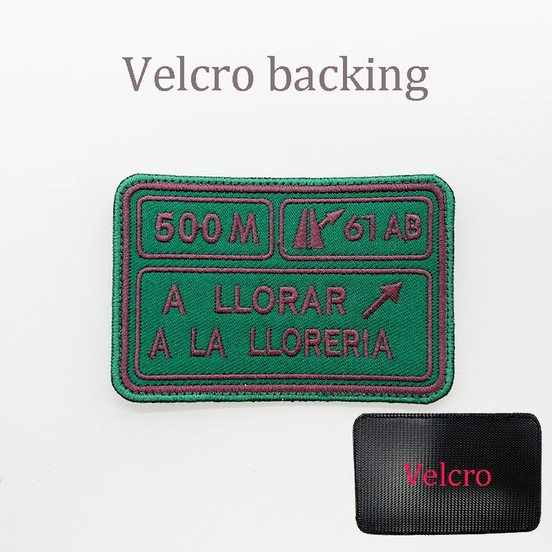 Embroidery Patches A LLORAR A LA LLORERIA Stripes Spain Tactical Military Badge Hook Backing Or Iron On For Amy Backpacks Hats
