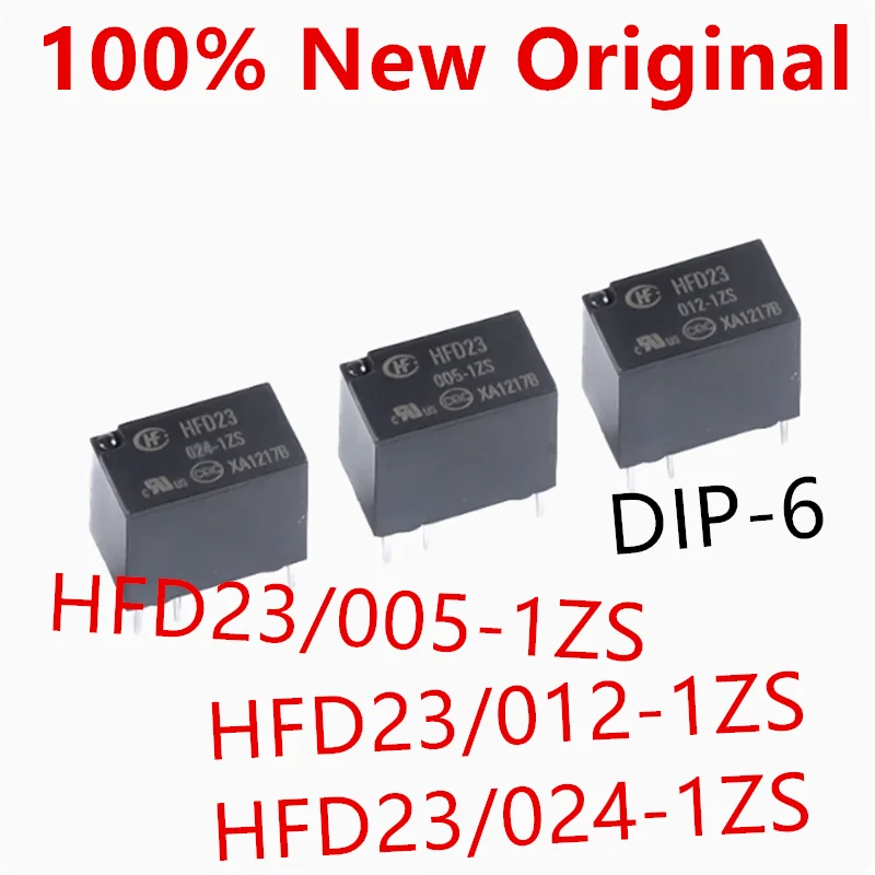 Image of 10 Stück HFD23/005-1ZS, HFD23/012-1ZS, HFD23/024-1ZS, HFD23/003-1ZS DIP-6 Neues Signalrelais HFD23-005-1ZS, HFD23-012-1ZS
