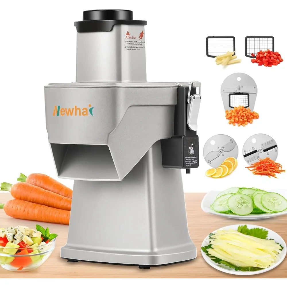 

4 in 1 Commercial Vegetable Chopper, Multifunctional Automatic Dicer & Slicer, Electric French Fry Cutter, Veggie Processor