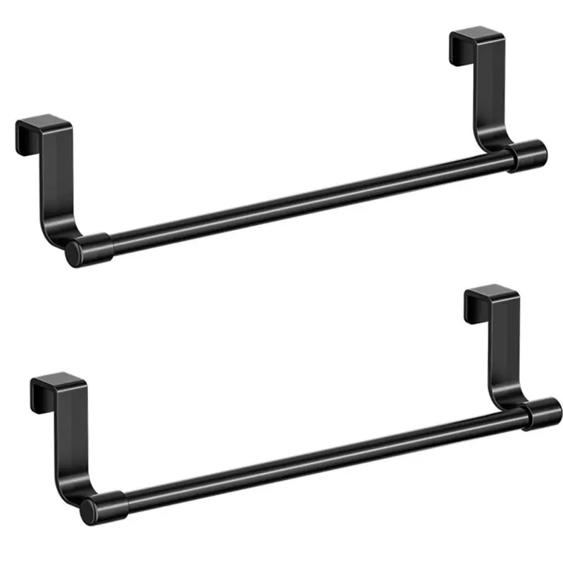 

A76K Over Cabinet Door Towel Rack Holder Extended Hooks, Scratchproof Material Design