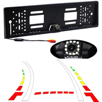 EU European License Plate P Intelligent Dynamic Trajectory Tracks Reverse Backup Rear View Camera HD CCD Auto Parking Assistance