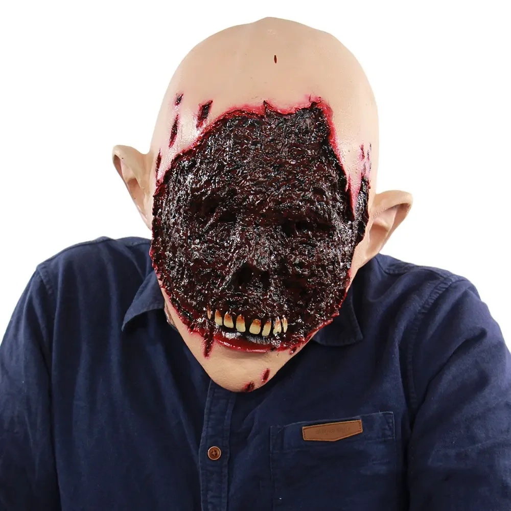 

Halloween Horror Latex Mask Biochemical Monster Bloody Zombie Mask Melting Face Adult Scary Mask