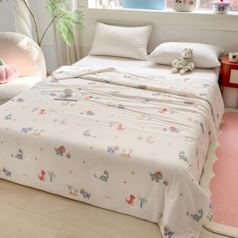 Cooling Summer Blanket for Single Double Soft Skin-friendly Bed Quilt Breathable Comfortable Air Conditioning Comforter