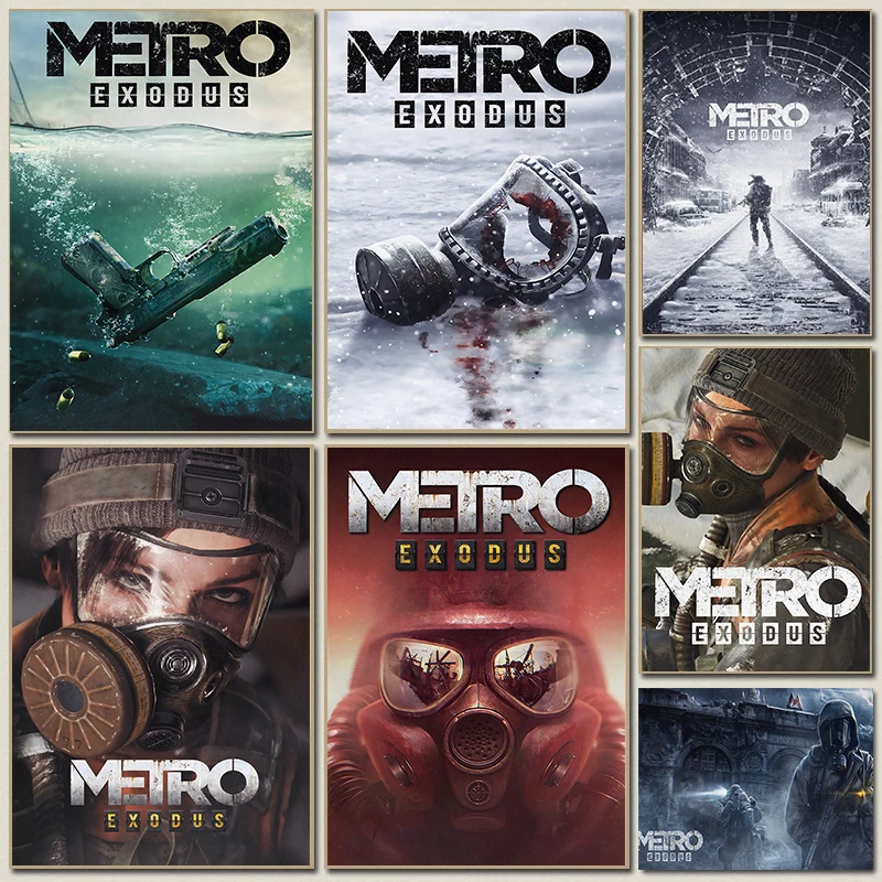 Metro Exodus Adventure Shooting Game Posters Modern Bar Restaurant Prints Canvas Wall Art Pictures Home Living Room Office Decor