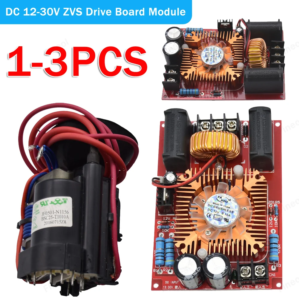 

DC 12-30V ZVS Drive Board Module Boost High Voltage Coil Flyback Driver Generator Heating Module Zero Voltage Switching 1-3PCS