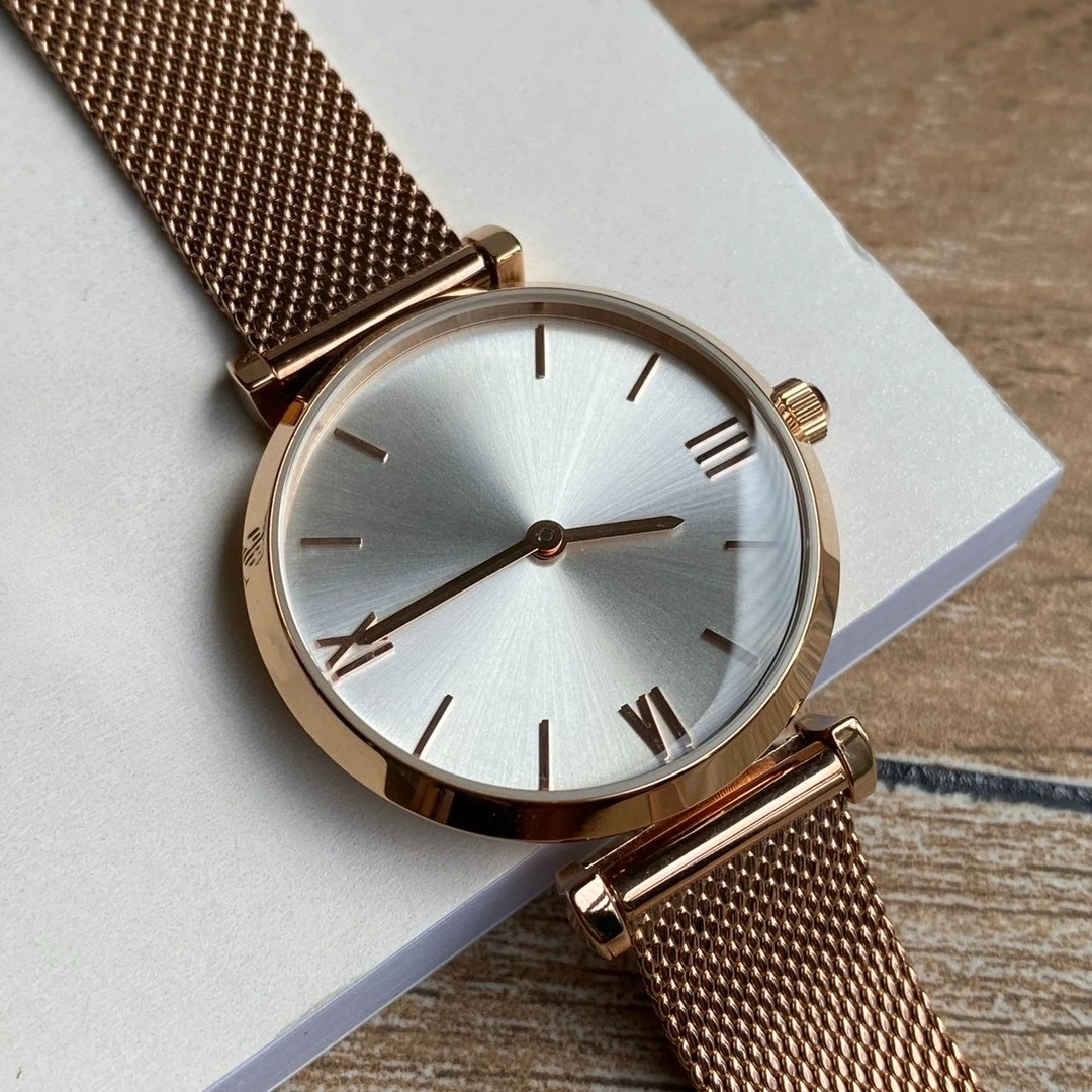 Stainless Steel High Quality Mesh Bracelet Watch Women Fashion Luxury Brand Watches Lover's Creative Design Quartz Wristwatches