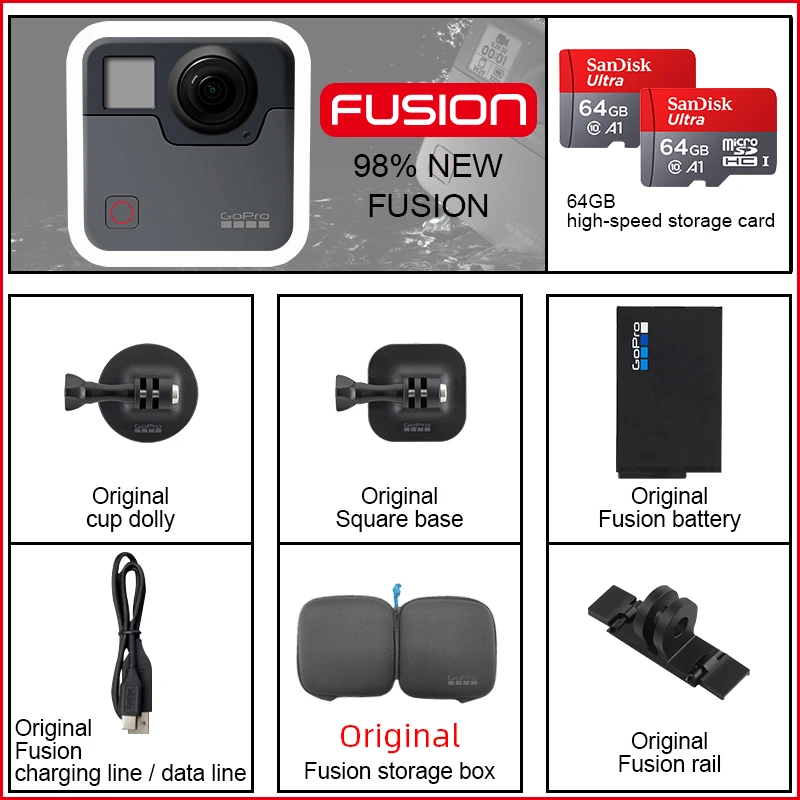 GoPro fusion 360 ° omnidirectional shooting Professional Sports