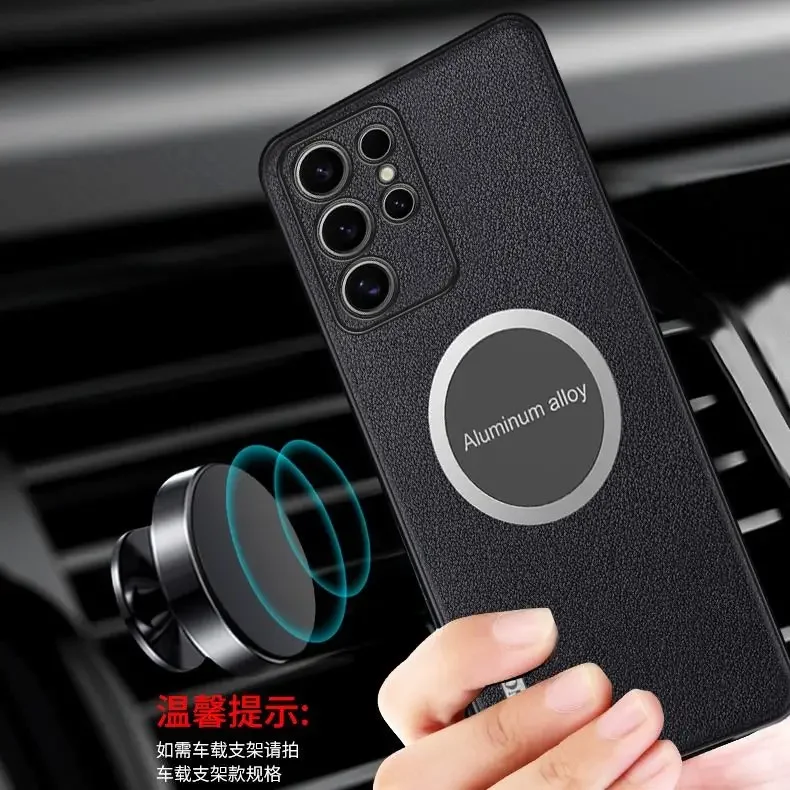 For Samsung Galaxy S25 Ultra Plus 5G Case Car Magnetic Leather Shockproof Cover For Samsung S25 Plus Ultra 5G S 25 Back Casing