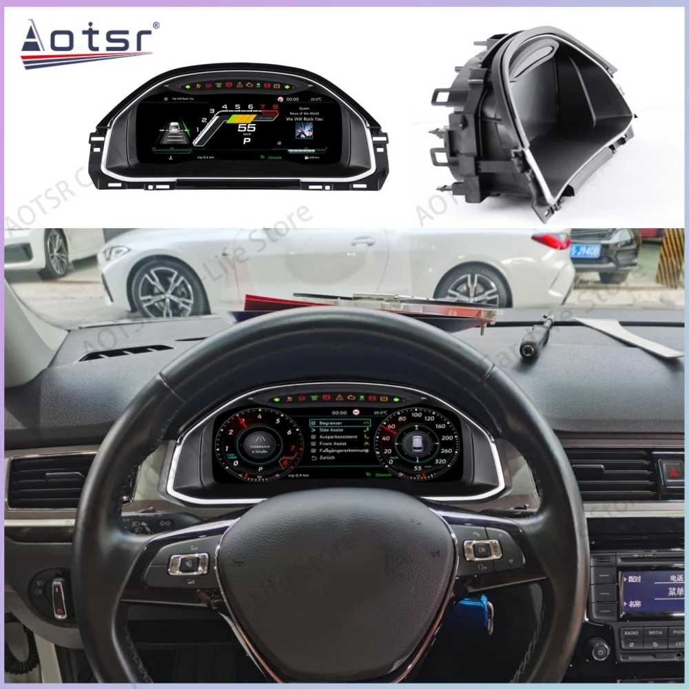 Auto Gauge Linux For Volkswagen Bora 2016~2018 Digital Performance Display Dashboard LCD Speed Table Car Virtual Information