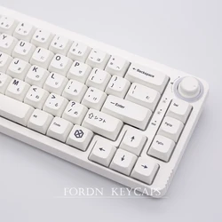125 키 미니멀리스트 흰색 키 캡 기계식 키보드 용 XDA 프로필 키 캡 맞춤형 일본어 PBT 키 캡