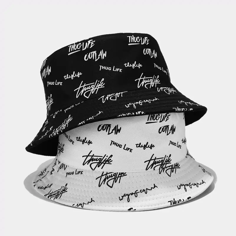 Unisex Letter Embroidery Printing Personality Bucket Hats Fishermen Caps Outdoor Casual Cap Sunscreen Hat