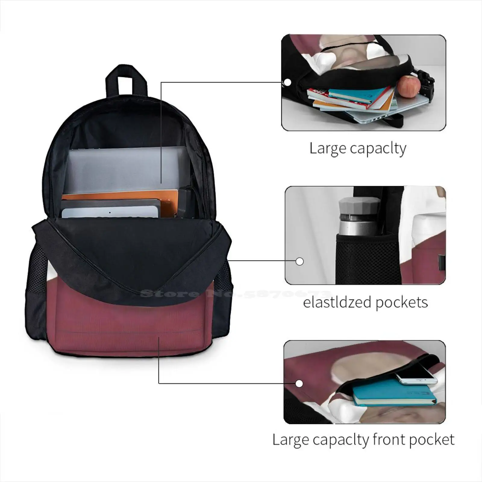 Bald Quackity Hot Sale Schoolbag Backpack Fashion Bags Alex Quackity Bald Quackity Funny Dreamsmp Mcyt Simple Swag Poggers