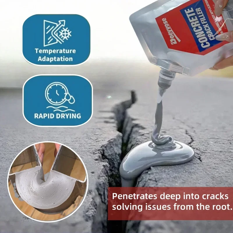 Quick Dry Self Leveling Concrete Sealer Roof Floor Crack Joint Repair Waterproof Caulk Glue