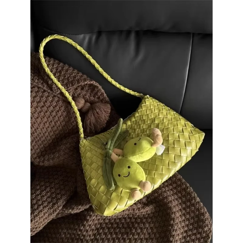 

Luxury Hanrted Basket Tote Bag Single Shoulder Handle Underarm Casual Dumpling Shape 2025 Style Synthetic Leather