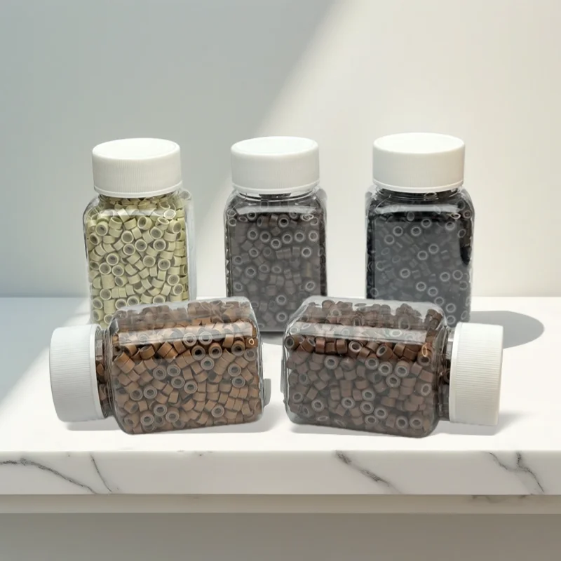 500 капсул/бутылка, микросиликоновое кольцо, бусины для наращивания волос, кольцо для наращивания волос, силиконовая подкладка, бусины, 12 цветов, микрозвенья, инструмент для наращивания женских волос с перьями