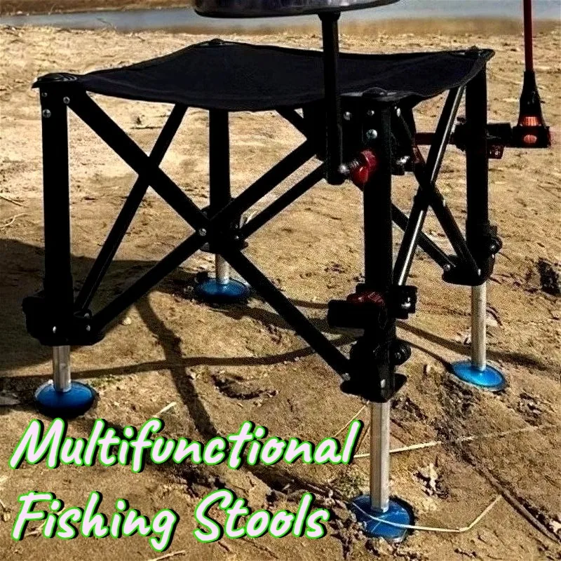Small Folding Portable Fishing Chair Adjustable Height Chair Lightweight Chairs Multifunctional Fishing Stools Tackle Supplies