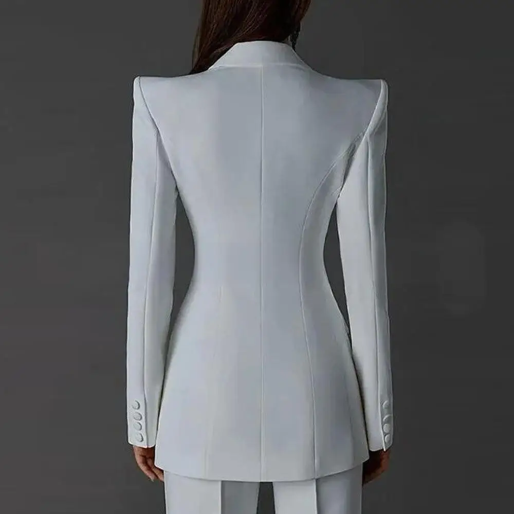 Allingentle Women Pants Suits Long Sleeve Regular Fit Single Button 2 Piece Set for Party - Top Women's Fashion Suit Customized