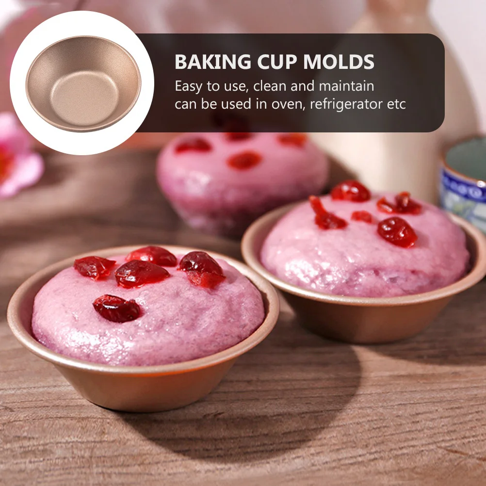 

4Pcs Baking Mold Set Nonstick Mini Pie Cups Carbon Steel Tart Molds for Custard Cakes Jelly Muffins Dessert Making