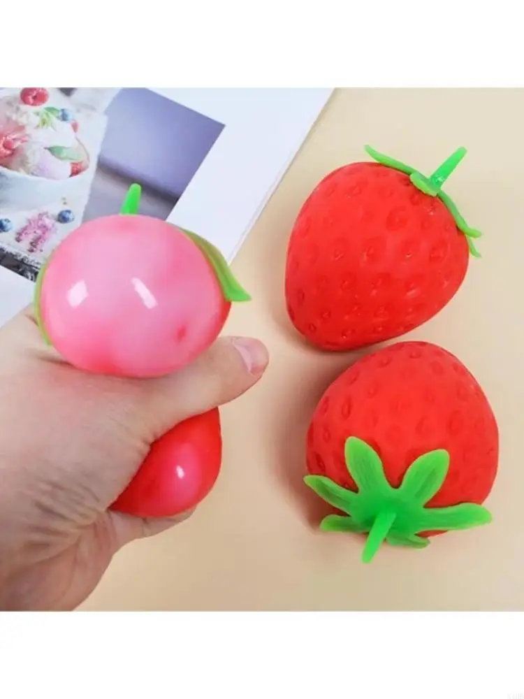 Streich Erdbeermodell Finger Hand Squeeze Toy Angst Zappel hinzufügen Therapiespielzeug hinzufügen