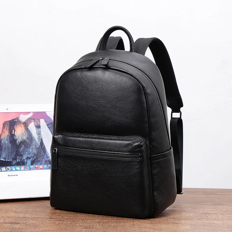 100% Genuine Leather Men Backpacks Natural Skin Leather Students Backpack Yong Boys College Backpack Shoolbag Travel Bags